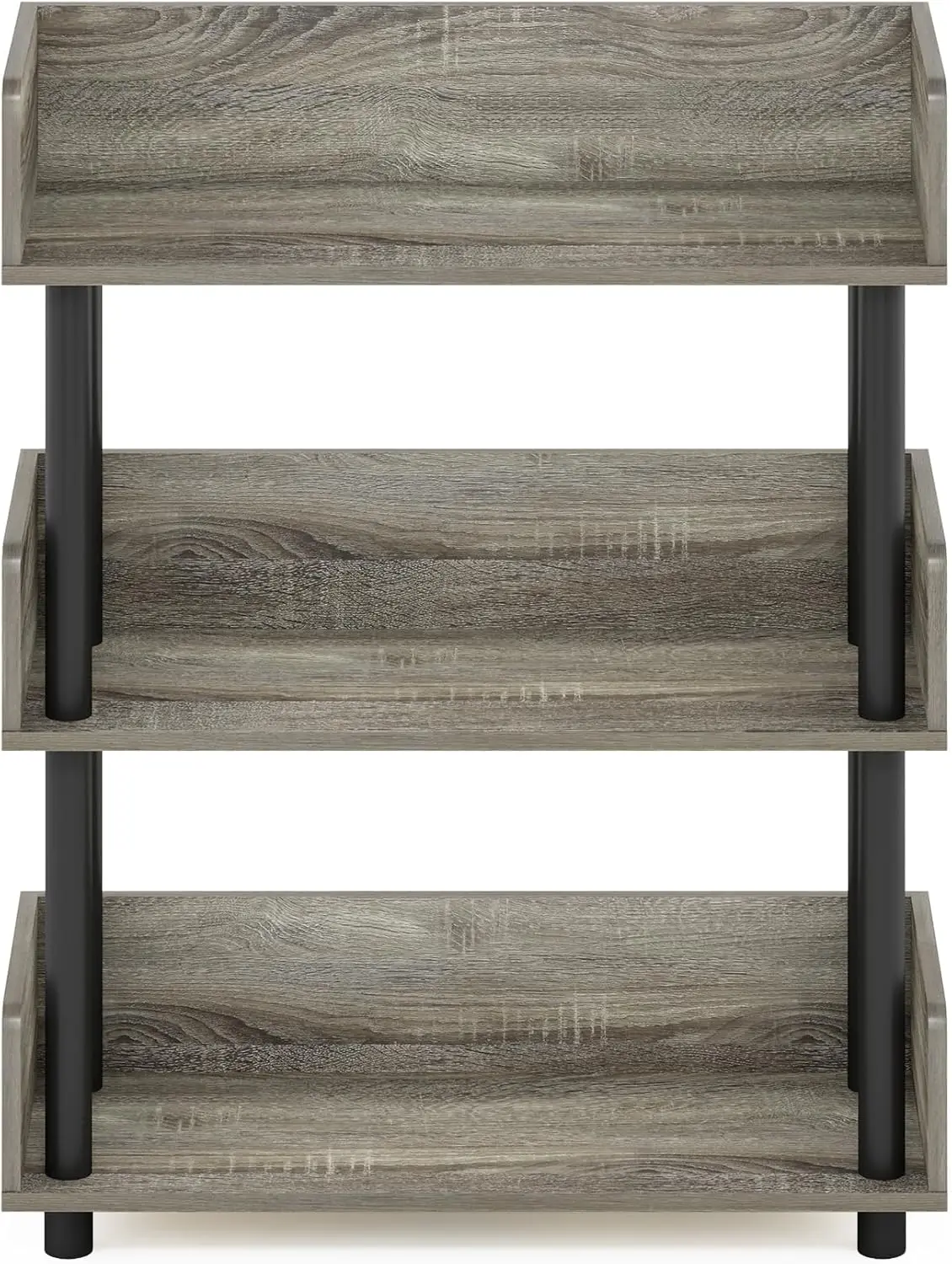 3-Tier Open Storage Shelf with Rounded Corners, Ideal for Living Room and Home Office Organization