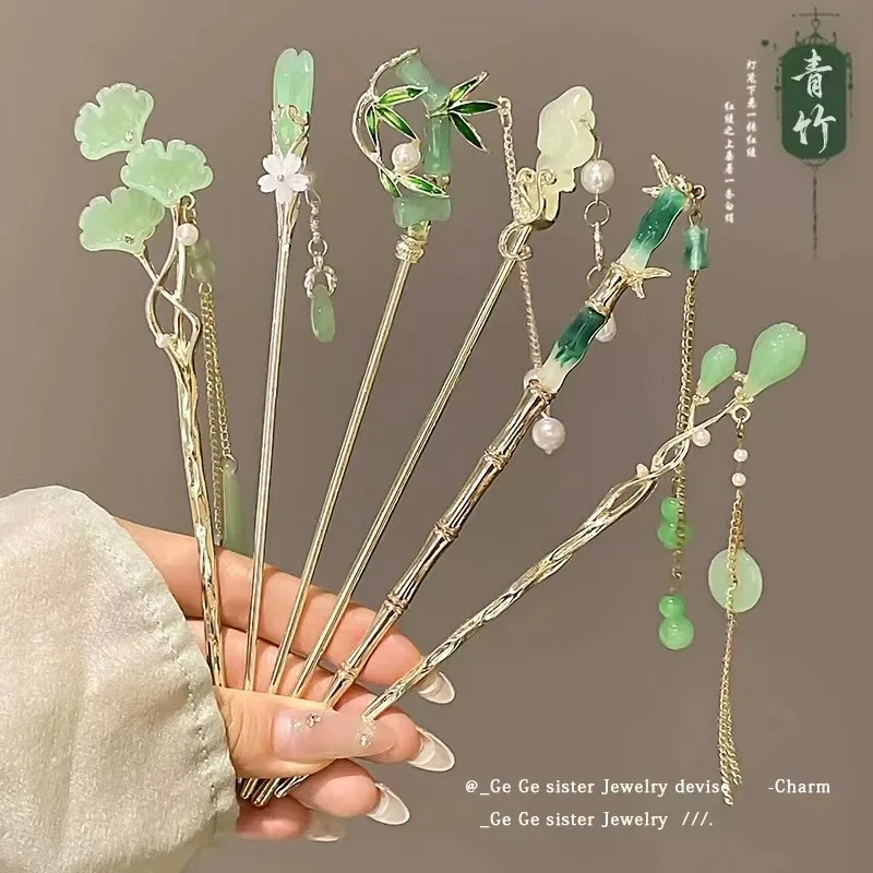 

1pc Elegant Chinese Hair Accessory Retro Tassels Suitable for Long Dresses Ceremonies Daily Wear Women's Hair Sticks Hair Needle