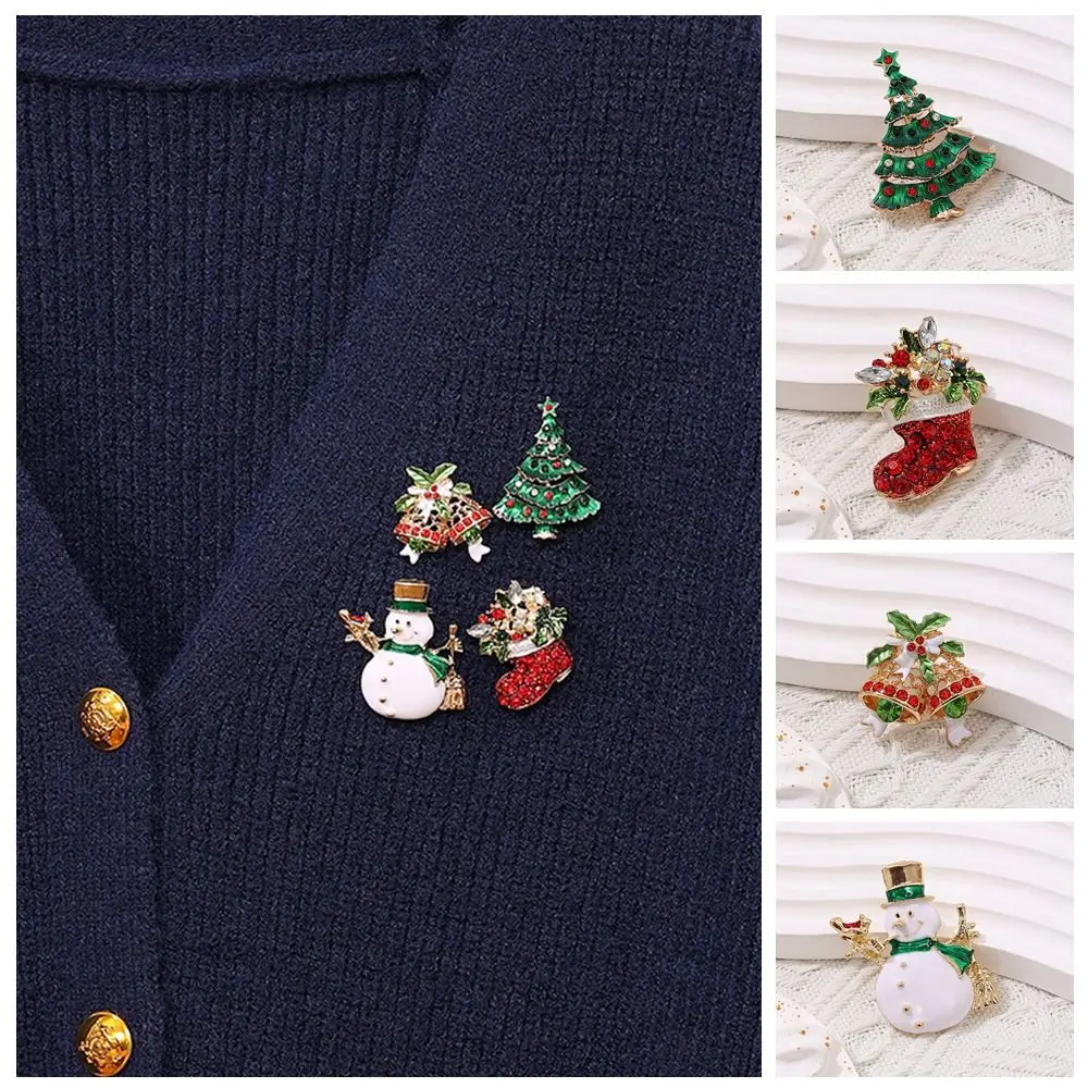 الكورية نمط المينا حجر الراين دبابيس شارة عيد الميلاد الحاضر عيد الميلاد بروش الملابس والاكسسوارات سبيكة ثلج بروش هدية