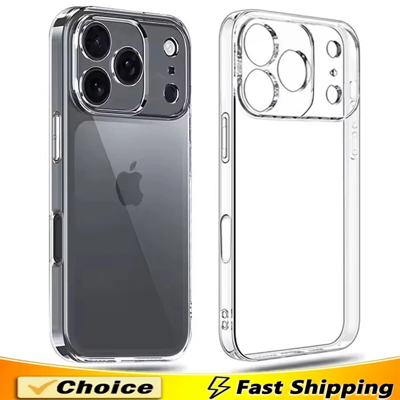 Soft TPU Clear Phone Case For iPhone 17 11 12 13 14 15 16 Pro Max Ultra-thin Back Cover Case For iPh
