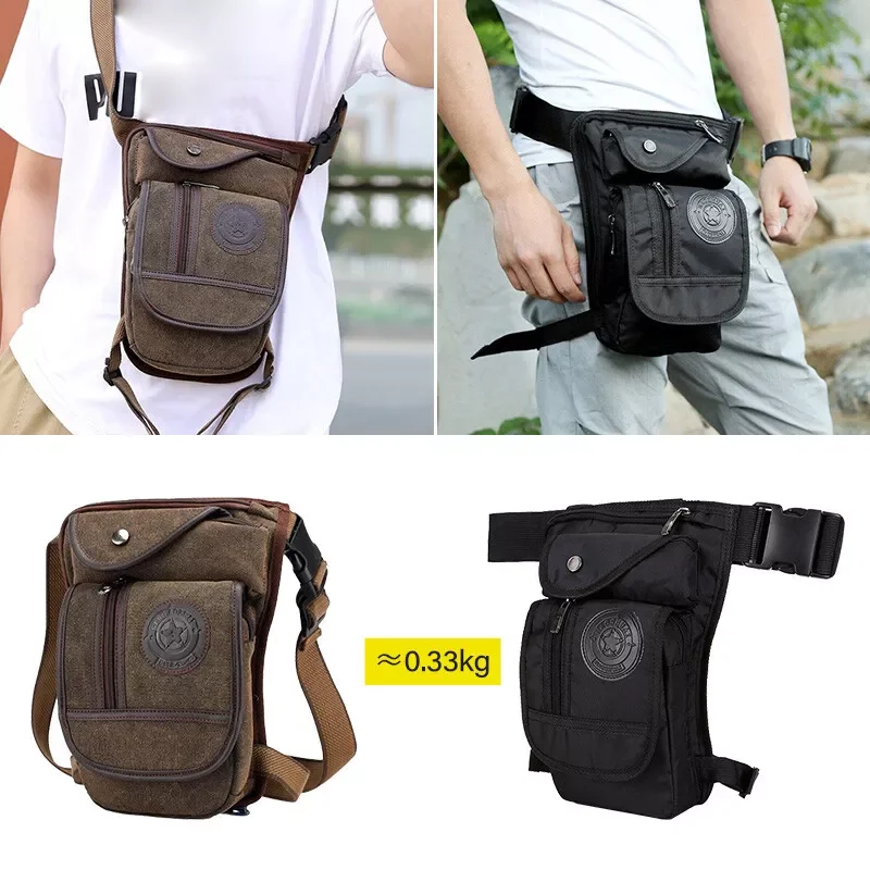 Riñonera de cintura para hombre, riñonera para motociclista, mensajero militar táctico, cuerpo cruzado, deportes al aire libre, bolsa de pierna ecuestre