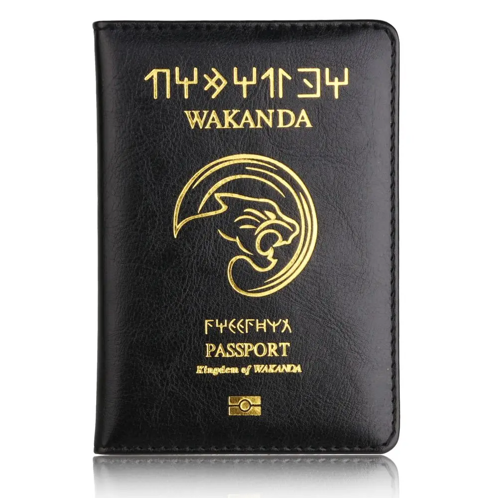 

Wakanda Passport Holder Rfid Blocking Pu Leather Asgard Passport Case Travel Wallet Black Covers for Passports