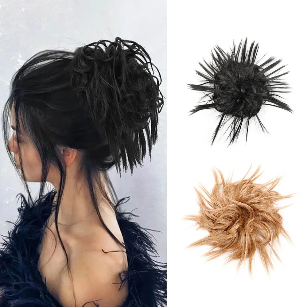 

Synthetic Messy Bun Hair Extension Elastic Rubber Band Tousled Updo Hair Piece for Women Ponytail Hairpiece