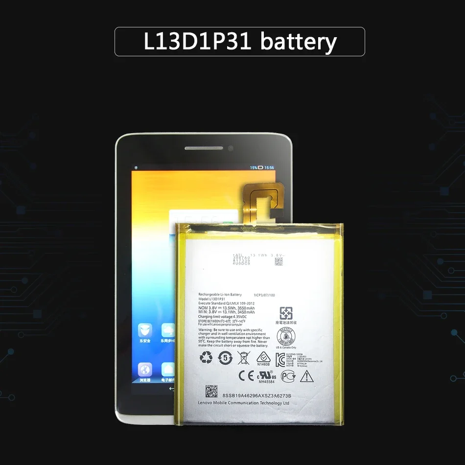 L13D1P31 Battery For Lenovo Pad A3500 S5000 S5000-H Tab3 3 7 TB3 710I 710F Tab 2 A7 A7-30 A7-10F A7-20F Batteries + Track NO