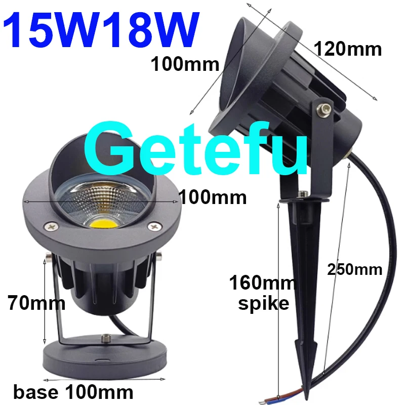 LED Cob Outdoor Garten Licht LED Rasen Lampe Spike 18W 15W 10W 7W wasserdichte Glühbirne AC220V 110V 12V Landschaft IP65 Weg Scheinwerfer – Detail 10