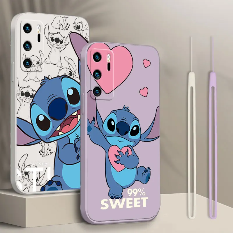 NEW Disney Stitch Cute Phone Case For OPPO Find X5 X3 X2 Lite Pro Neo A96 A94 A93 A77 A76 A74 A73 Liquid Rope Funda Cover Soft