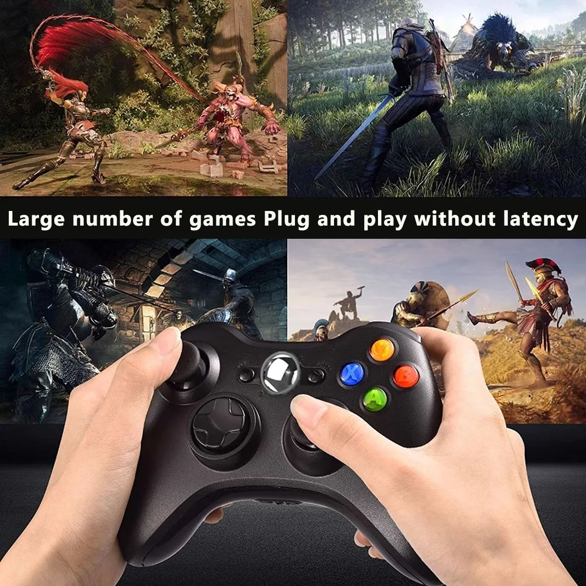 Wireless/Wired Controller For  360 Game Controller with Dual-Vibration Turbo Compatible with  360/360 Slim and PC Window image 5