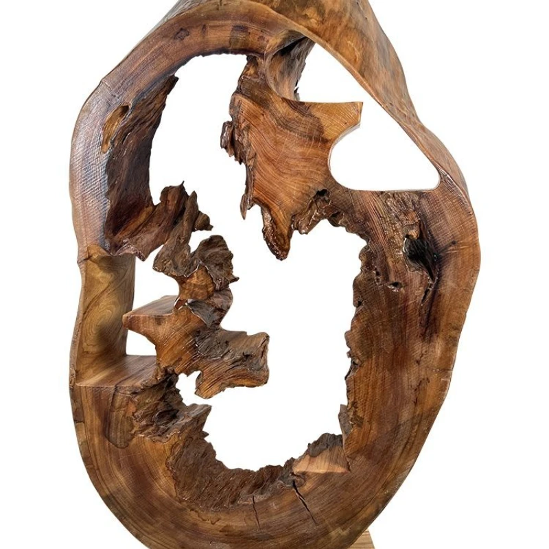 

Log root carving floor-to-ceiling wood decoration solid wood stump rack