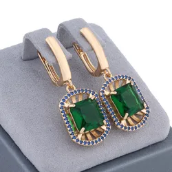 New Trend High Quality Natural Zircon Drop Earrings for Women Gold Color Daily Accessories Luxury  Quality Fashion Jewelry