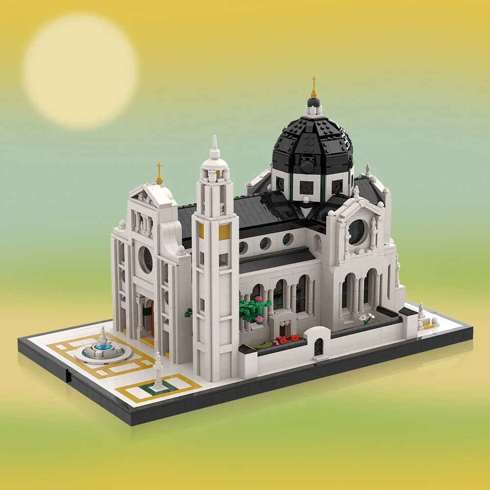 MOC Basilique St Maurice bloques de construcción modelo Modular Basilique St Maurice arquitectura vista a la calle ladrillos montar juguetes regalos