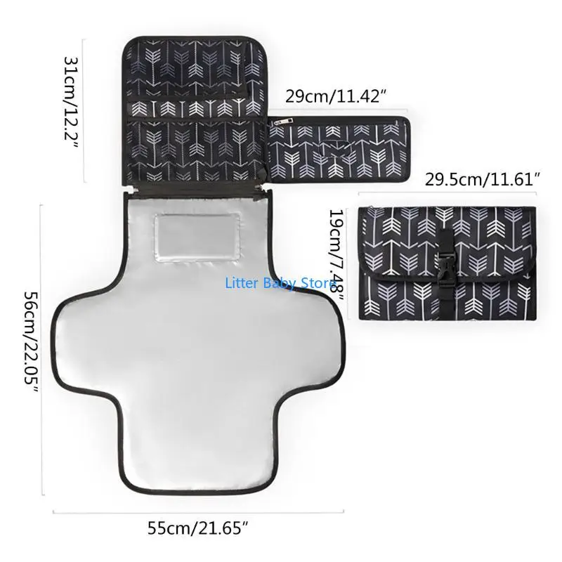 N80C حديثي الولادة حفاضات مقاومة للماء حصيرة قابلة للتعليق لعربات الأطفال حقيبة منظم للرضع #6