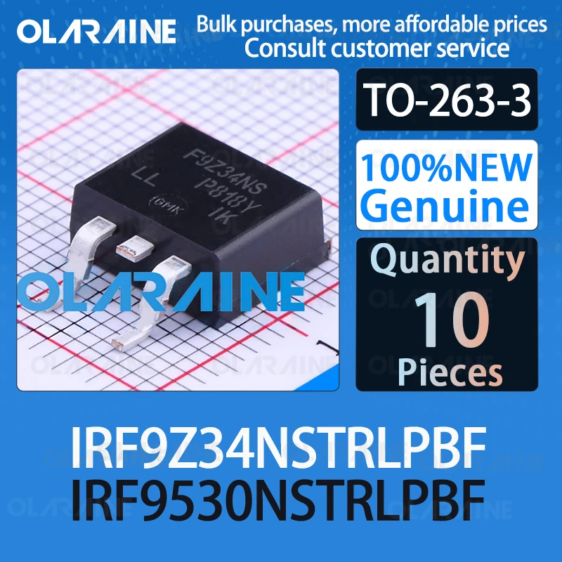 

IRF9Z34NSTRLPBF IRF9530NSTRLPBF TO-263-2 100%New Transistor MOSFET 55V 19A 100mOhm 23.3nC