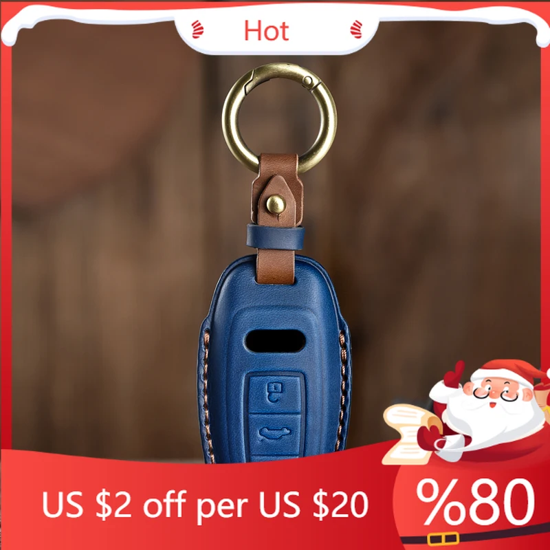 

Горячая натуральная кожаная защита для Audi Q5L/A4L/Q7/A5/Q8/A7L чехол для ключей, брелок, внутренние наклейки