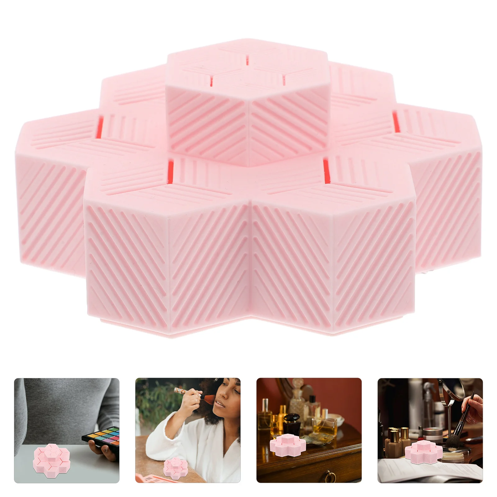 

Detachable Silicone Lipstick Holder Makeup Organizer for Brushes Lip Gloss Pencils Desktop Countertop Organizer Space Saving