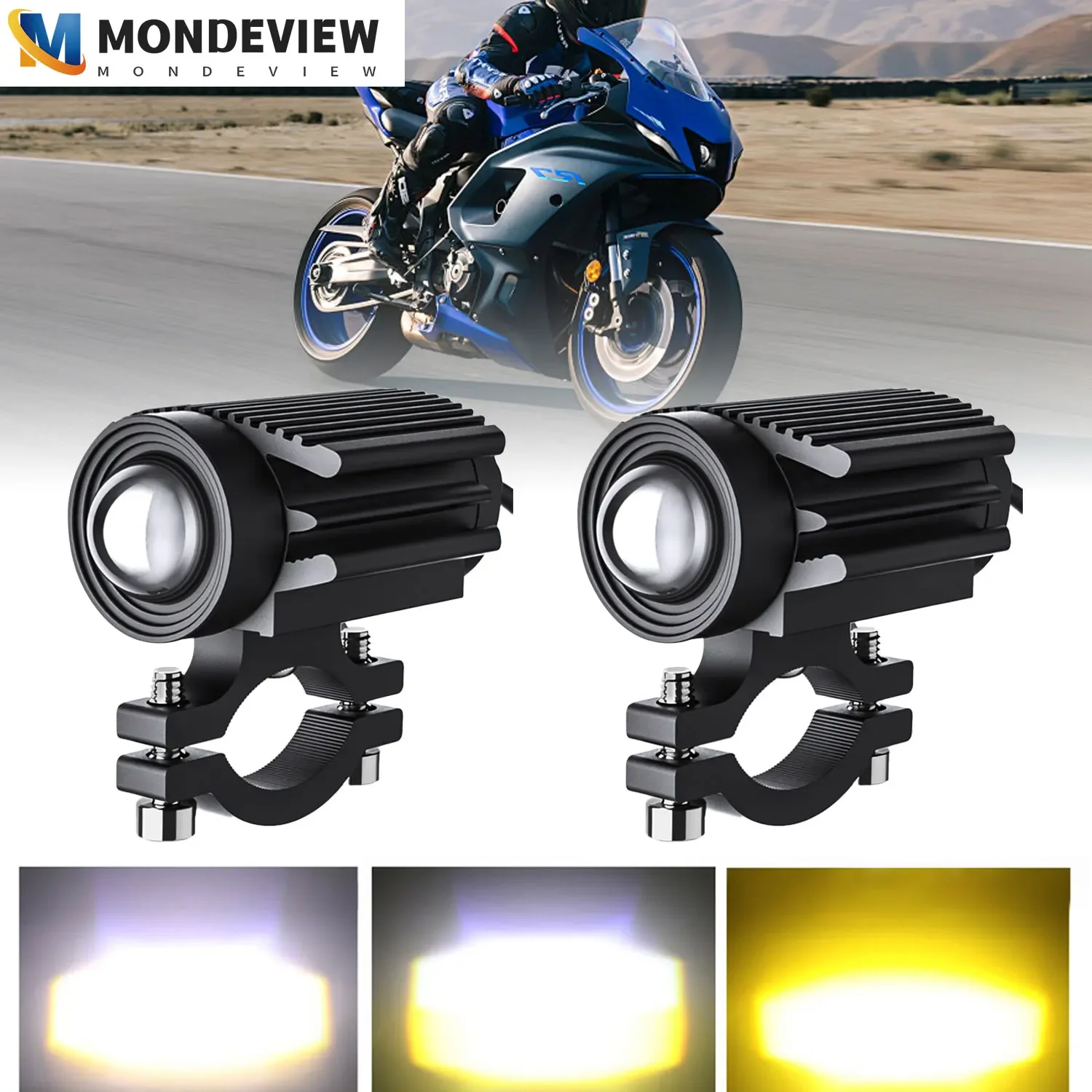 

MONDEVIEW S1 Motorcycle Spotlight 6000K White 8000LM 80W Suitable for Jeep 4x4 Car SUV ATV Reverse Light Garden Lighting