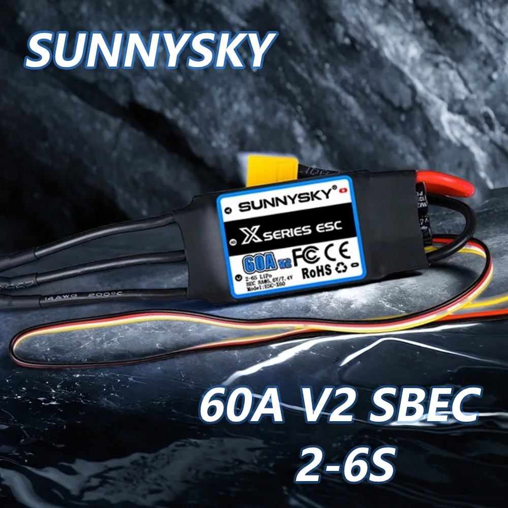 

SUNNYSKY 60A V2 2S-4S Brushless ESC With UBEC for 3D RC Airplanes KT Aircraft Wing Culvert
