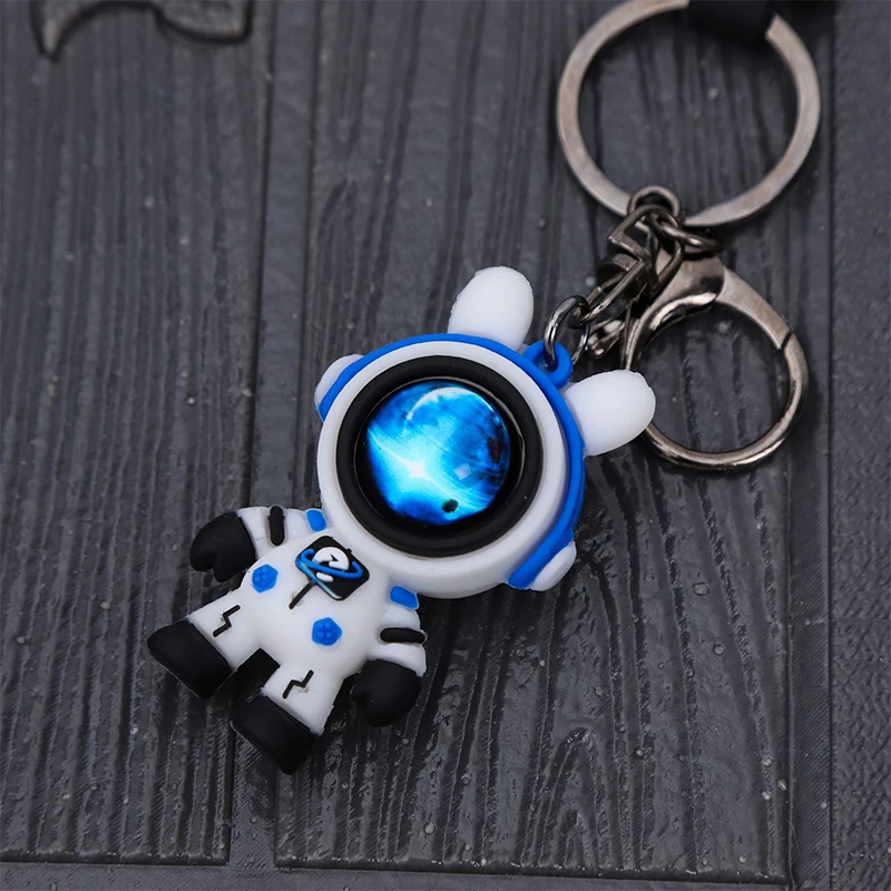 Cute Cartoon Astronauts Bear Keyring Delicate Simple Couple Dolls Pendant Creative Backpack Decoration Accessories Gifts