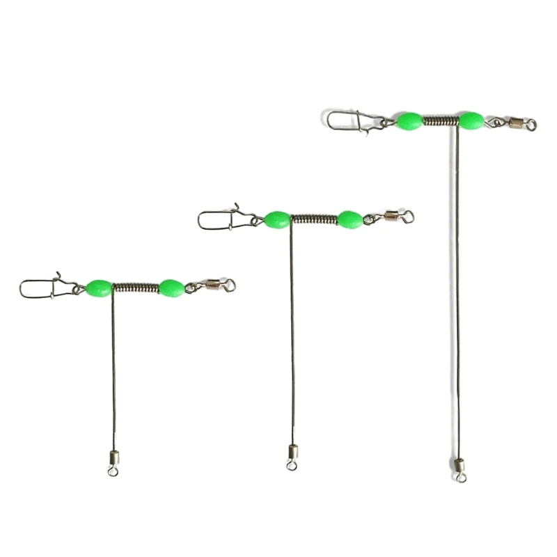 10 Pieces Stainless Steel 3 Way T Swivels With Luminous Beads, T Fishing Line Connectors For Balanced Rigs