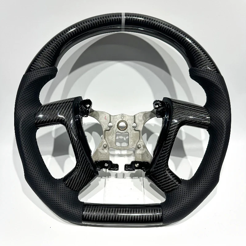 

Suitable Custom Sports Steering Wheel Black Carbon Fiber Silver Center Line Suitable Old Model 1