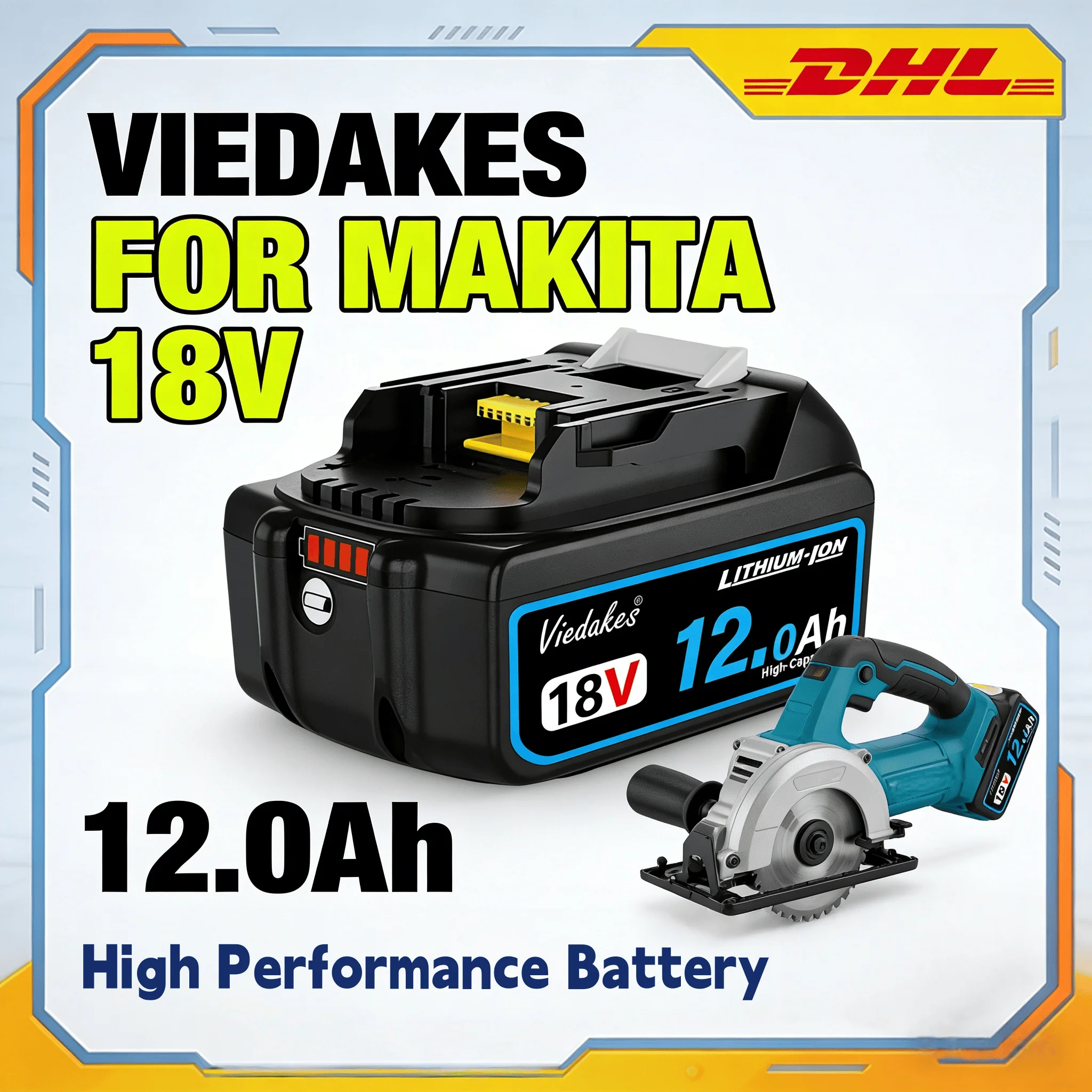 

For Makita 18V Battery 10Ah 18650 Rechargeable Battery High Efficiency for Improved Work Rate