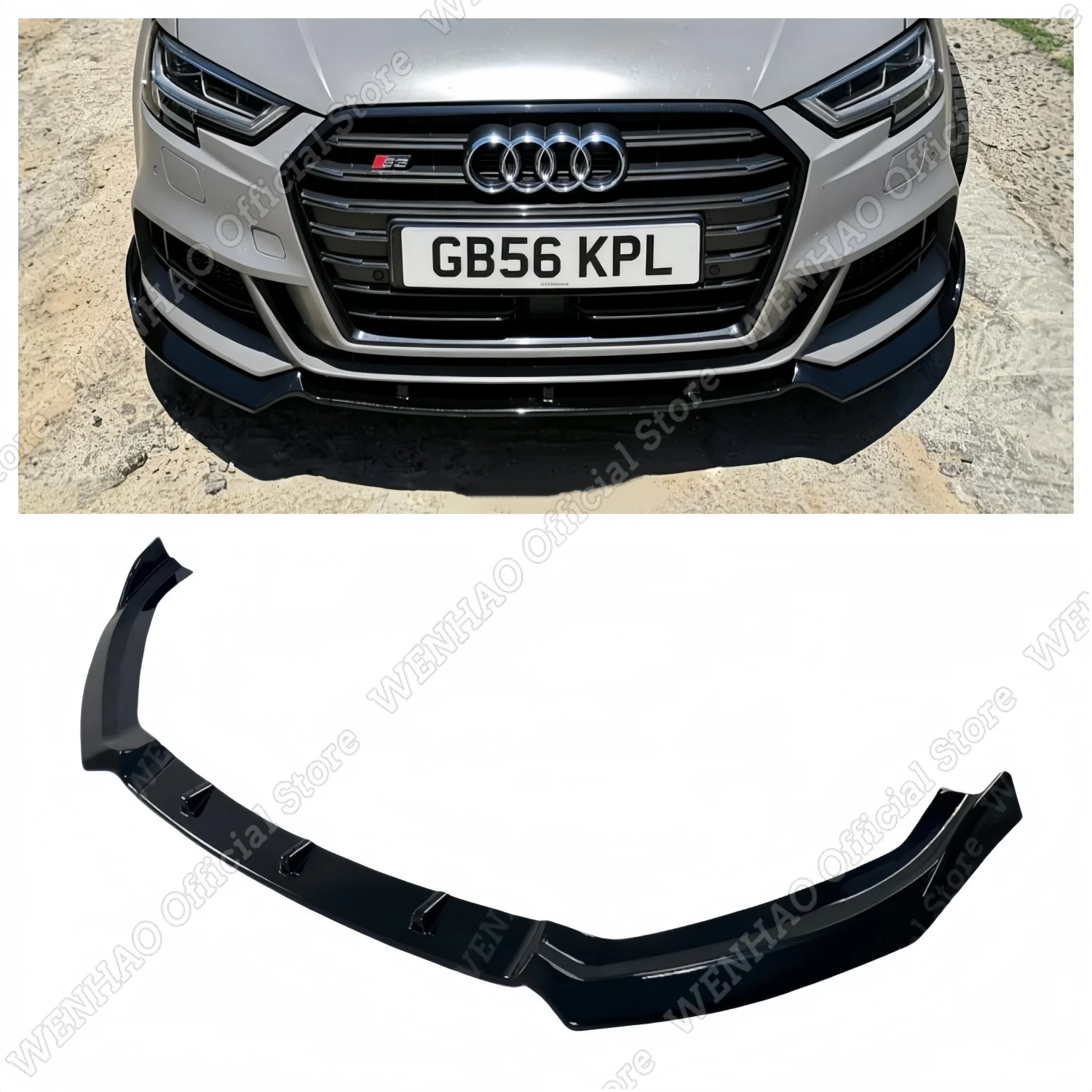 

3PCS Gloss Black Front Bumper Splitter Lip For Audi A3 S-Line S3 8V Facelift 2017-2020 Tuning Front Bumper Protecter Body Kits