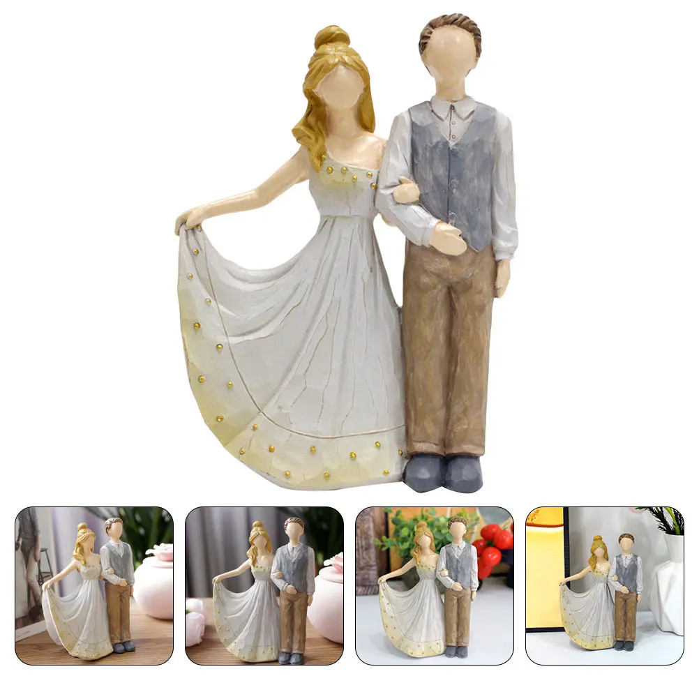 

Resin Couple Sculpture Wedding Gift Home Office Decor Resin Crafts Valentine Present Desktop Ornament Home Decorations