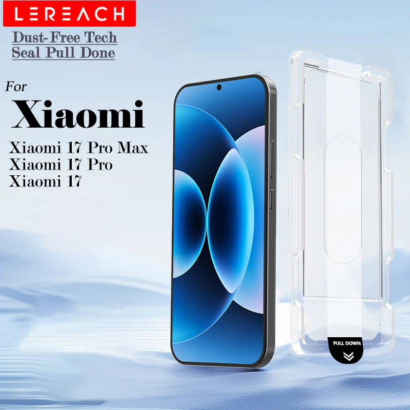 

Защитное стекло Lereach для Xiaomi 17 Pro Max с пыленепроницаемой установочной коробкой, автоматическим выравниванием и HD-прозрачностью для Mi 17