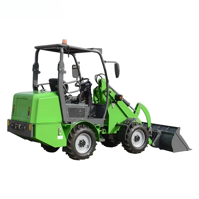 EV-10 Mini 4X4 Wheel Loader Listrik Teleskopik Pengangkut Roda Empat Mini Excavator Mesin Pemotong Rumput untuk Perawatan Taman Pompa Motor Inti