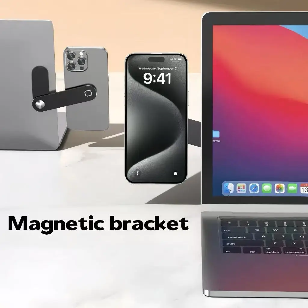 Halterung aus Aluminiumlegierung, Notebook-Seitenbildschirm, magnetisch, tragbar, Metall-Erweiterung, Handy-Halterung