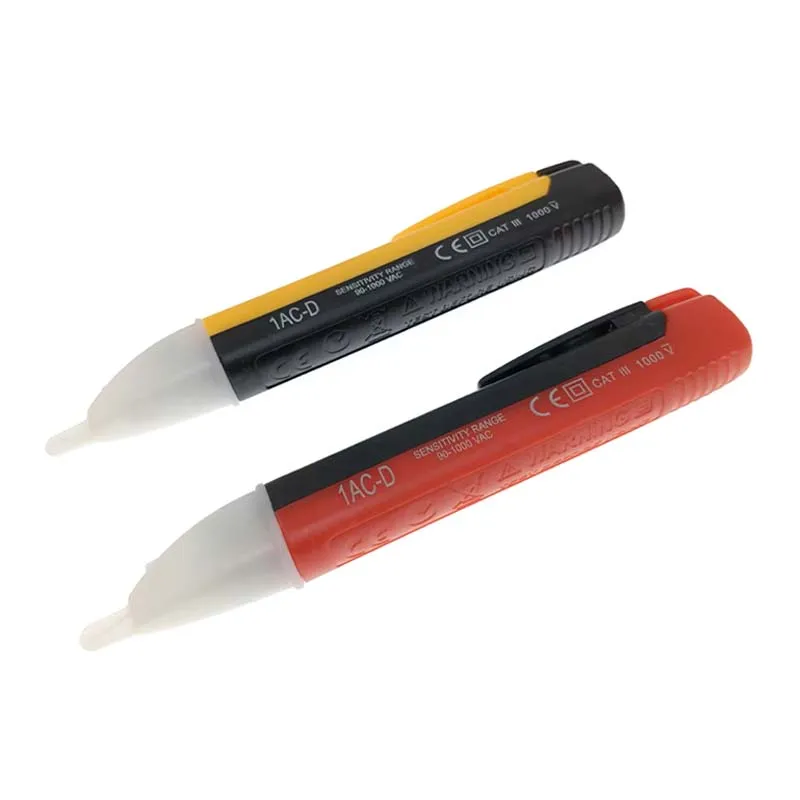 Indicador elétrico ac 90-1000v tomada sem contato parede ac tomada de energia detector de tensão sensor testador caneta led lápis de teste de luz