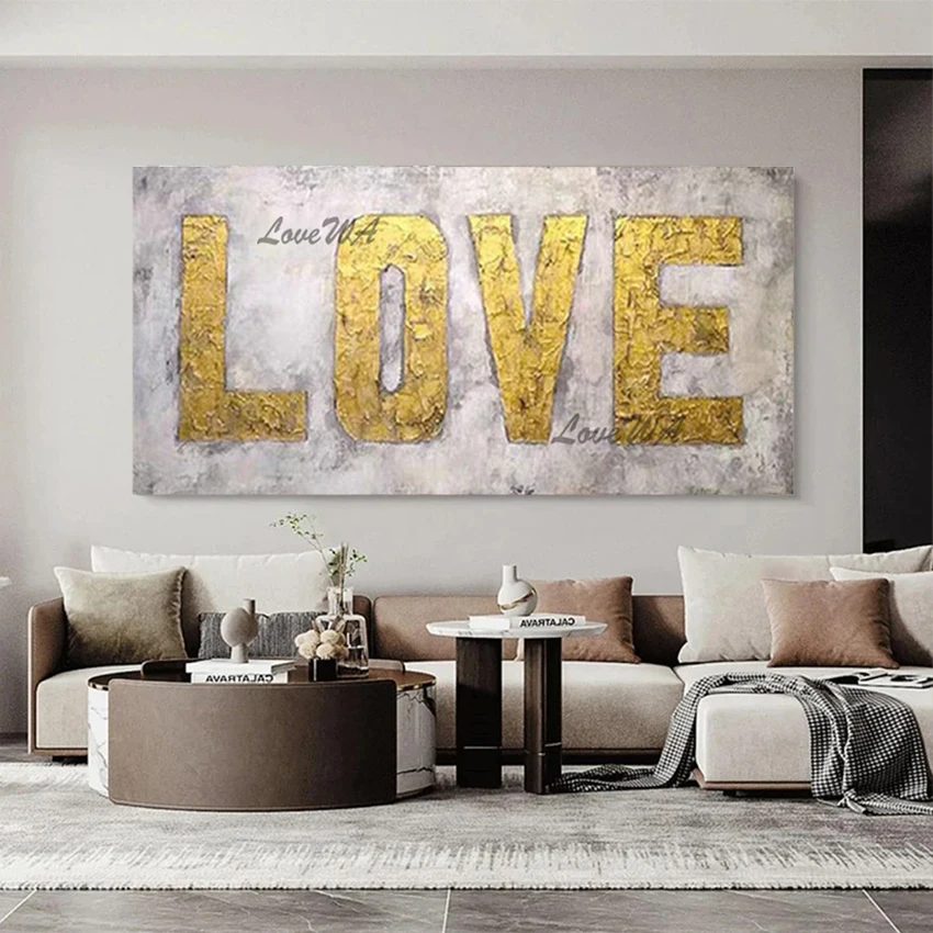 Large Size Wedding Room Decorative Wall Unframed Gold Foil Painting Simple Canvas Artwork Abstract Texture Picture Art Showpiece