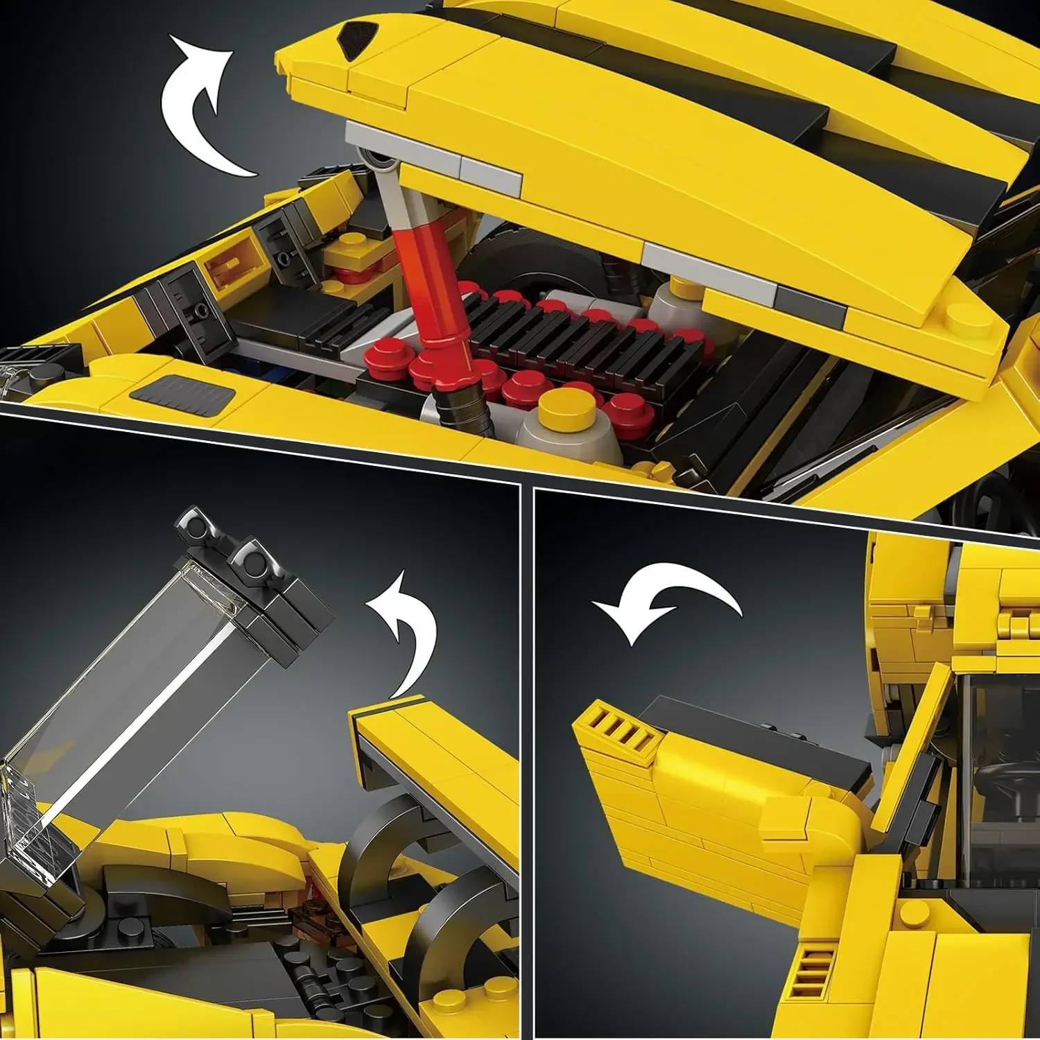 قالب الملك 10046 الإبداعية MOC-120125 فايبر السوبر اللبنات 1236 قطعة الفنية Hypercar ألعاب مثالية للأولاد هدية عيد ميلاد #3