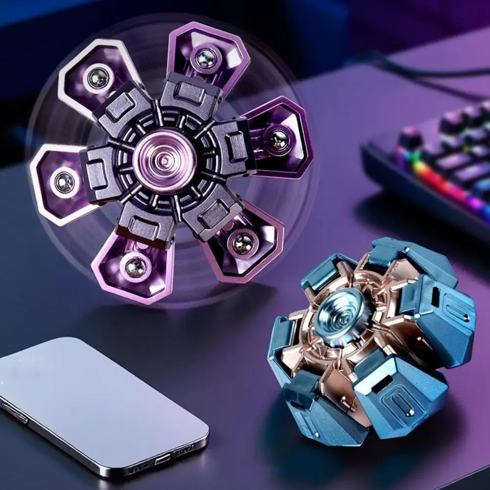 4 pçs forma de pétala ponta do dedo giroscópio mecânico girando topo impressão 3d mão girador engrenagem pla roda dentada ponta do dedo