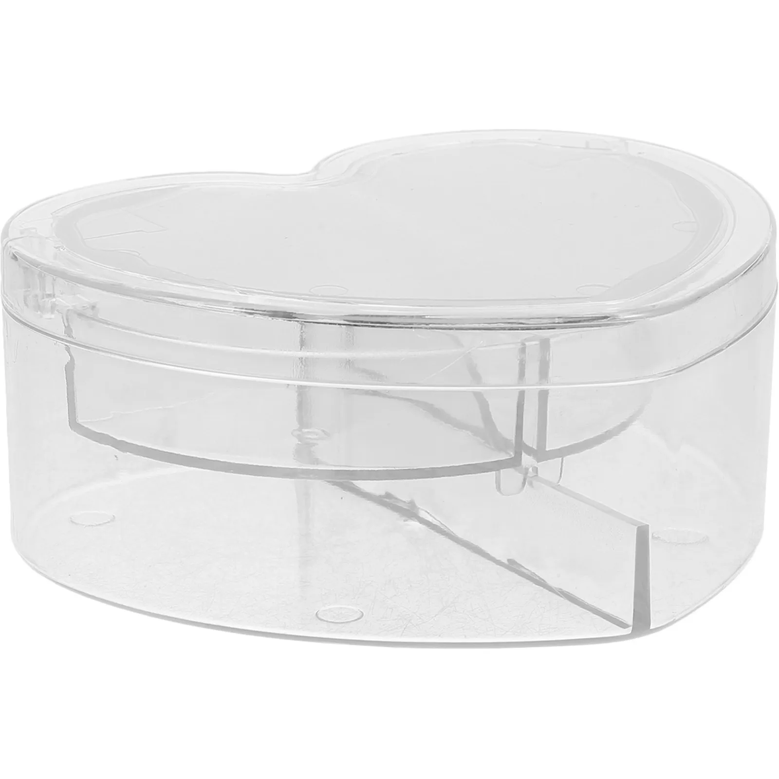 Caixa Organizadora de Acessórios de Cabelo em Forma de Coração para Crianças, Com Tampa Transparente de Dupla Camada, Suporte para Armazenamento de Joias para Meninas