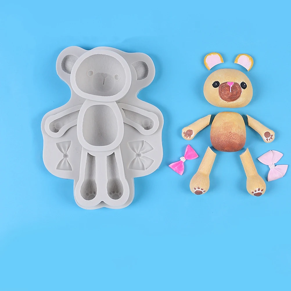 

2pcs Bear Shaped Silicone Mold Cute Cartoon Cake Tools Chocolate Baking Decor Molds Safe DIY Food Party Birthday