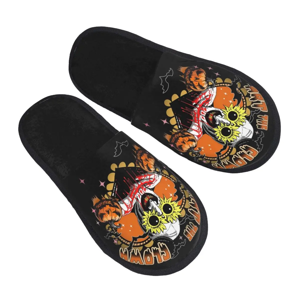 

Clown Happy Holliday Halloween Terrifiers House Slippers Women Cozy Memory Foam Slip On Spa Slipper Shoes