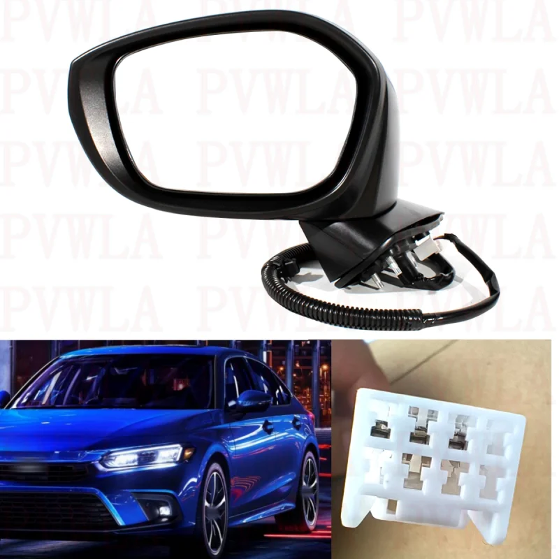 

Left Side 3 Pins Blue Painted Power Adjust Reversing Mirror For Honda US Version Civic 2022 2023