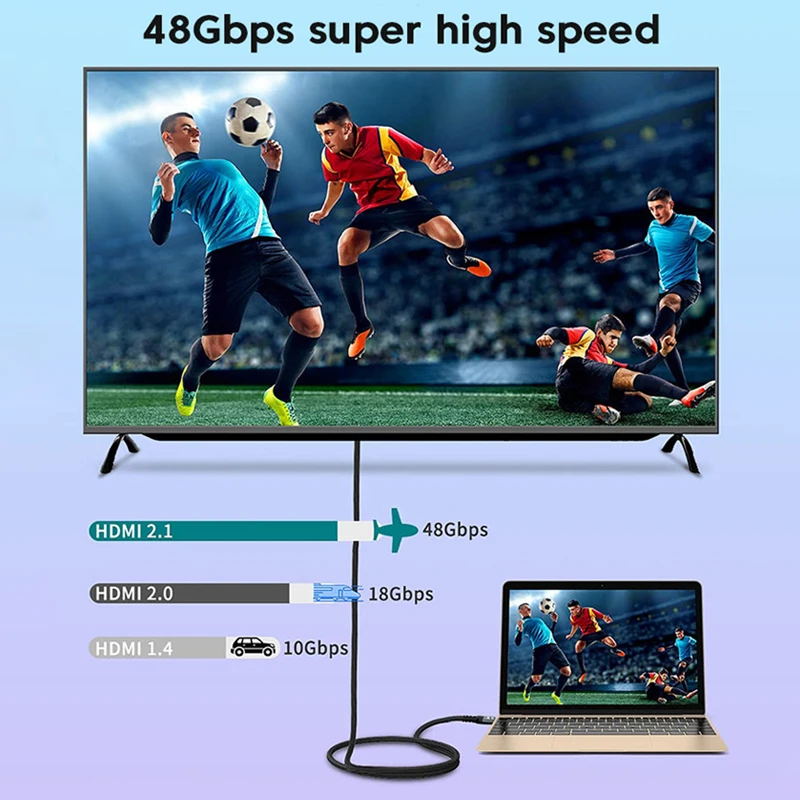 1-5M kabel HDMI 2.1 8K 60Hz przewód HDMI 4K 120Hz 48Gbps EARC HDCP Ultra High Speed HDR dla HD TV projektor do laptopa PS4 PS5