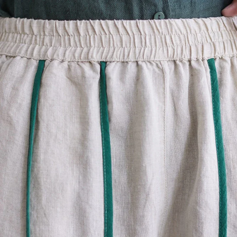 Vintage Harem Pants Women Baggy Spliced Pantalones Temper Classical Aesthetics Tradition Chinese Style Chic Trousers Summer Ins