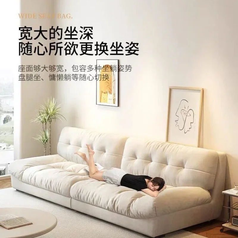 الرياح الكريمية، الغيوم، الأريكة، شقة صغيرة، بسيطة، حديثة، قماش، أريكة، المنزل، غرفة المعيشة #3