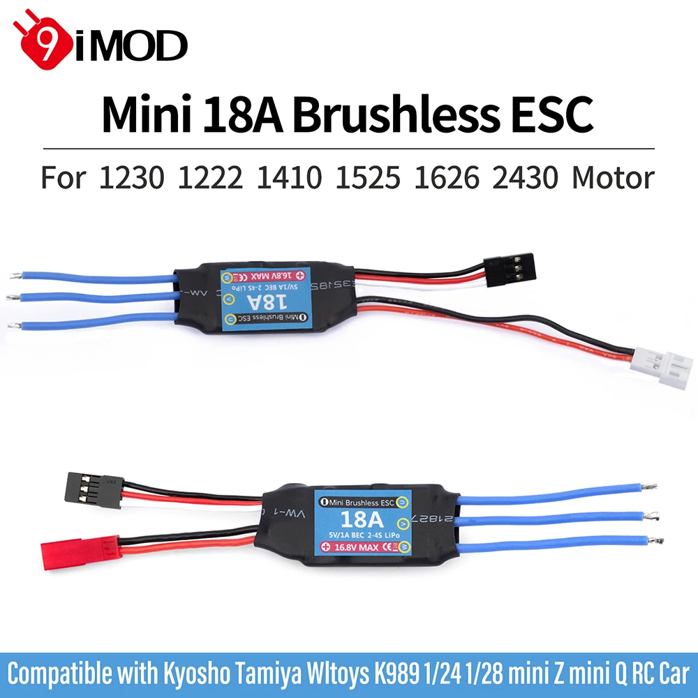 9IMOD RC 18A Brushless ESC 2S For Kyosho Tamiya Wltoys K989 1/24 1/28 mini Z mini Q RC Car