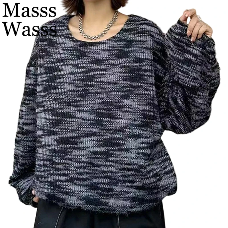 

Masss Wasss 2025 Winter Fashion O Neck Sweaters Womens Classic Elegant Casual Pullover Females Japanese Vintage Luxury Jumpers