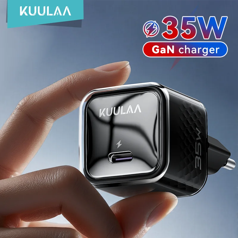 KUULAA 35W GaN Charger Type C USB C PD Fast Charging For iPhone 17 16 15 14 13 12 11 Pro Max For iPad Pro Air iPad Huwei Xiaomi