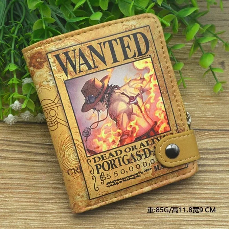 กระเป๋าสตางค์หนึ่งชิ้นกระเป๋าสตางค์การ์ตูนลูฟี่ Zoro Ace โครงกระดูกอนิเมะตุ๊กตาขยับแขนขาได้ดราก้อนบอลที่ใส่บัตรกระเป๋าเงิน PU น่ารักของขวัญ