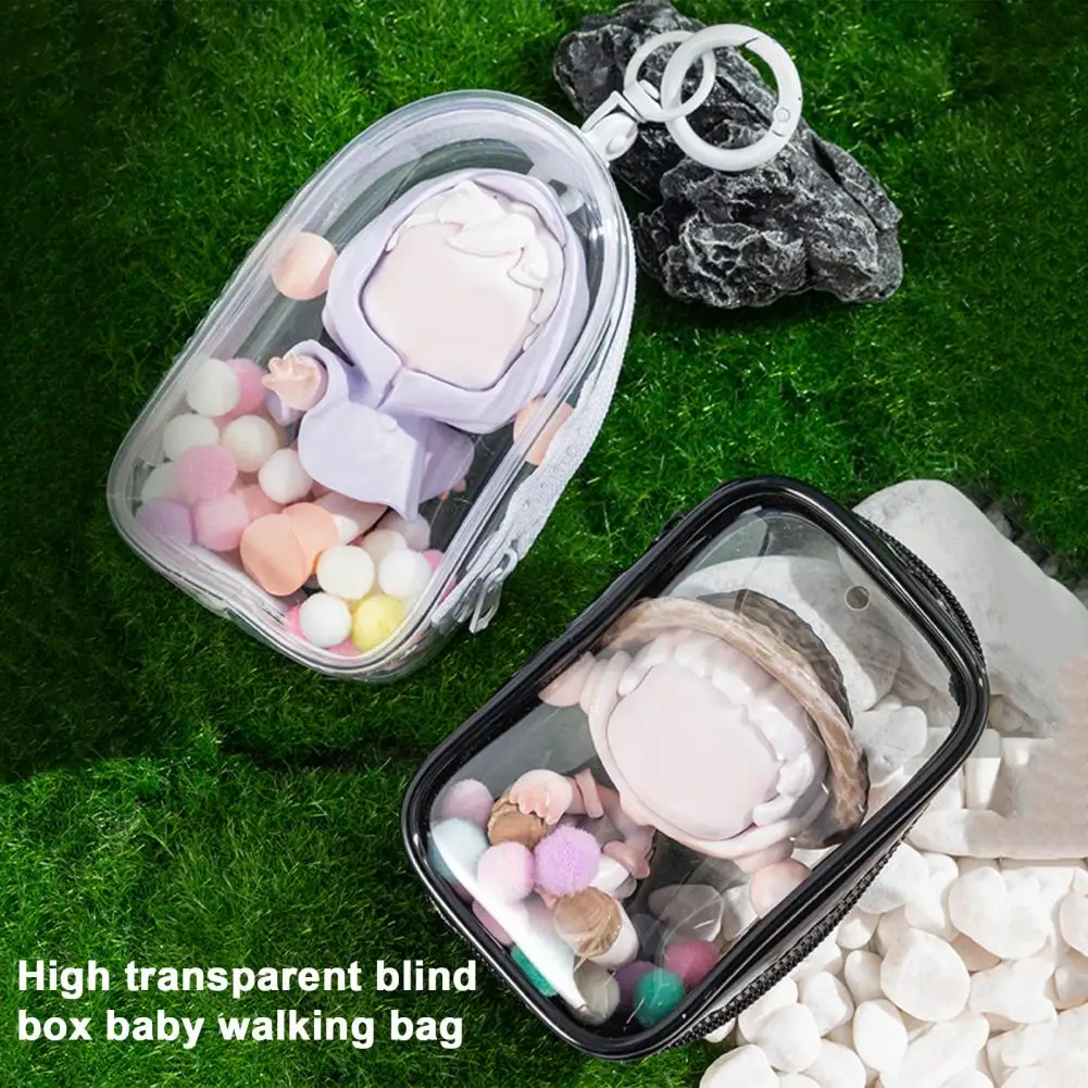 Transparent Cosmetic Bags Jewelry Organizer Portable Data Cable Earphone Coin Charger Storage Pouches Girls Doll Storage Bag