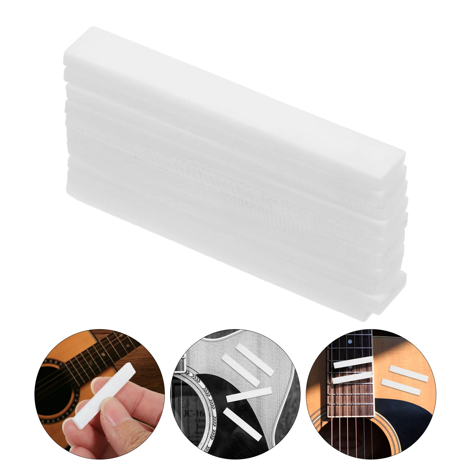 

10Pcs Flat White Shell Block Guitar Inlay Material 2mm for Bass Jewelry Repairing Old Items Easy to Cut Install