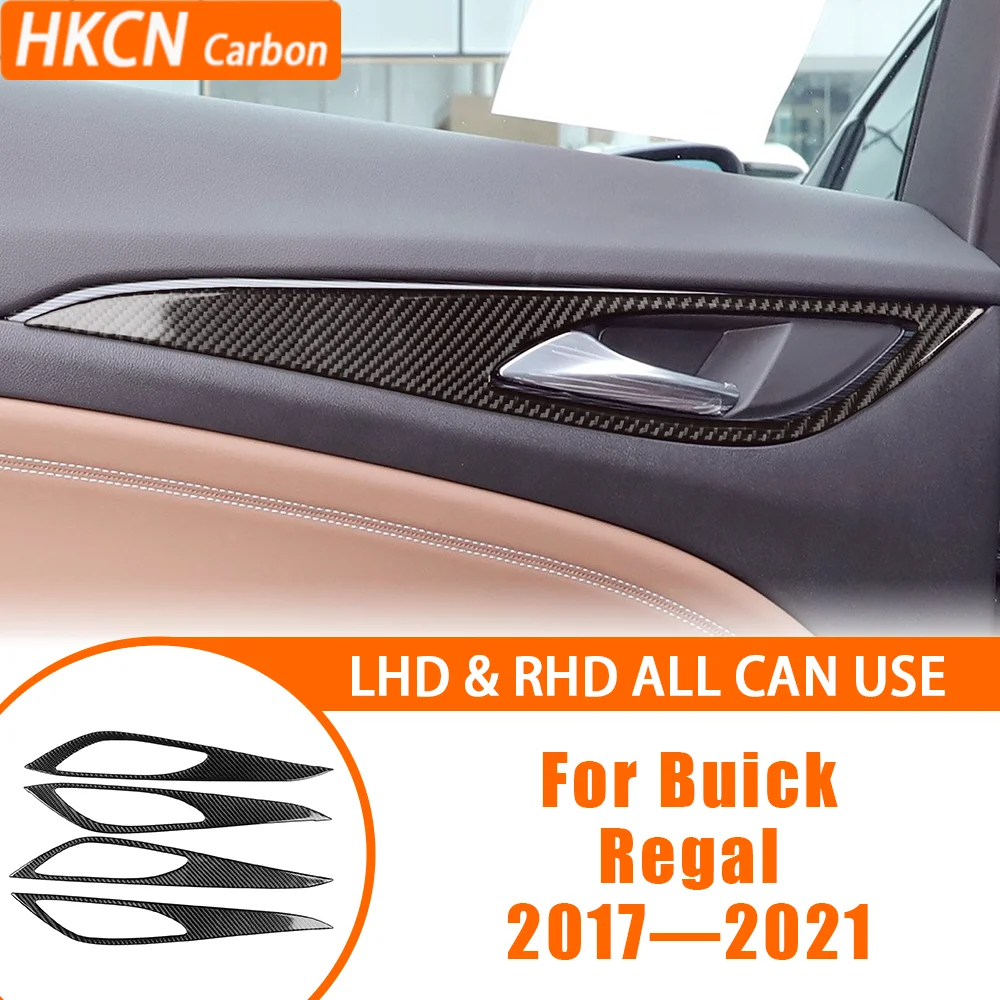 

For Buick Regal 2017—2021 Carbon Fiber Car Accessories Door Inner Handle Panel Puller Frame Cover Trim Sticker Modification