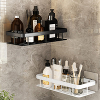 Bathroom Shelf Aluminum Alloy Shampoo Storage Rack Without Drilling Wall Mounted Shower Corner Shelves Bathroom Accessories