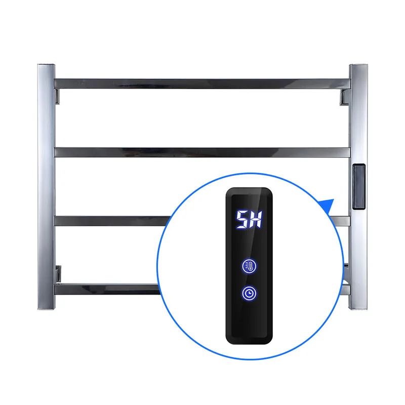 Rak handuk dinding, tampilan digital reguler stainless steel 304, rak handuk listrik tahan air