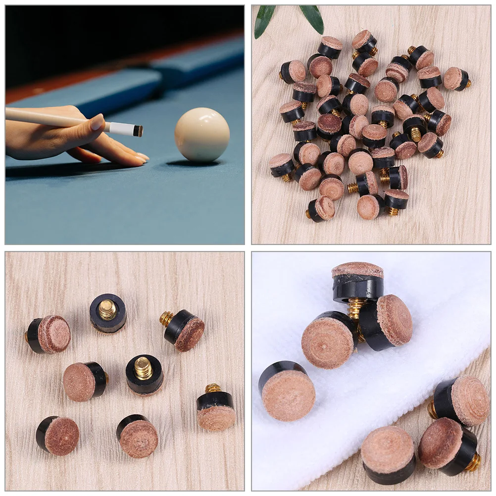 

25pcs Replacement Screw-On Billiard Tip Parts Sturdy Lightweight Easy Install Durable Pool Stick Tips Replacement Kit